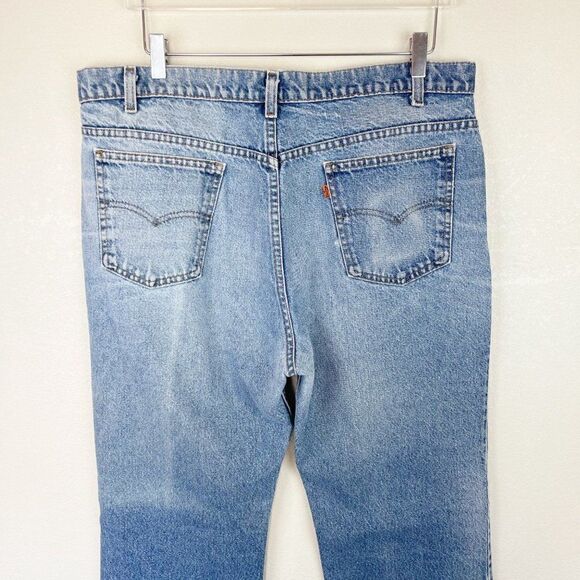 Vintage Levis 60s Big E Orange Tab Straight Leg Jeans Cotton Denim Size 40 - Picture 8 of 10